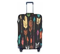 ZTPOWQA Arte colorata con stampa di frecce Boho Copertura decorativa per bagagli da viaggio con cerniera nascosta valigie antigraffio antipolvere, bianco, L