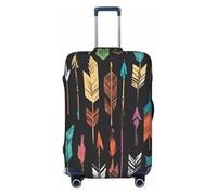 ZTPOWQA Arte colorata con stampa di frecce boho copertura lavabile valigia personalizzata protezione bagagli viaggio elastico antigraffio, Nero , XL