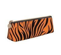 ZTPOWQA Astuccio con motivo a righe tigrate, stampa arancione, per adolescenti, grande capacità, borsa organizer per la scuola e tutti i giorni