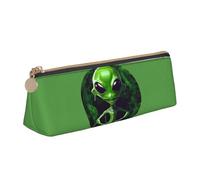 ZTPOWQA Astuccio con stampa di alieni verdi per adolescenti, grande capacità, borsa organizer per la scuola e tutti i giorni