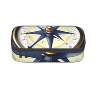 ZTPOWQA Astuccio con stampa di bussola, con barca a vela, funzionale, elegante, per adolescenti, ragazze, adulti, scuola, università, uso quotidiano