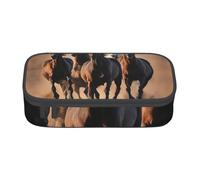 ZTPOWQA Astuccio con stampa di cavalli che corrono, funzionale, elegante, per adolescenti, ragazze, adulti, scuola, università, uso quotidiano