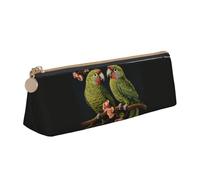 ZTPOWQA Astuccio con stampa di due pappagalli olive, per adolescenti, grande capacità, borsa organizer per la scuola e tutti i giorni
