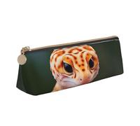 ZTPOWQA Astuccio con stampa di geco leopardato sabbia per adolescenti, grande capacità, borsa organizer per la scuola e tutti i giorni