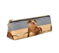 ZTPOWQA Astuccio con stampa di geco leopardato sabbia per adolescenti, grande capacità, borsa organizer per la scuola e tutti i giorni