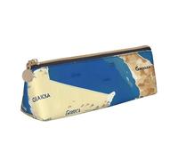 ZTPOWQA Astuccio con stampa mappa della Grecia, per adolescenti, grande capacità, borsa organizer per la scuola e tutti i giorni