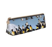 ZTPOWQA Astuccio con stampa pinguino felice, per adolescenti, grande capacità, borsa organizer per la scuola e tutti i giorni