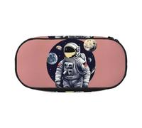 ZTPOWQA Astuccio funzionale con stampa astronauta sulla luna 1, astuccio funzionale per scuola, viaggi, ufficio, uso pratico, Nero , Taglia unica, Organizer per borse