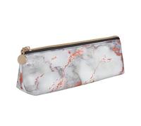 ZTPOWQA Astuccio per matite con stampa in oro rosa e marmo bianco, grande capacità, borsa organizer per la scuola e tutti i giorni