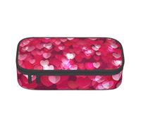 ZTPOWQA Astuccio per penne con stampa di cuori e cuori per San Valentino, funzionale, elegante, per adolescenti, ragazze, adulti, scuola, università, uso quotidiano