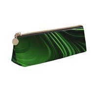 ZTPOWQA Astuccio verde con stampa a trama curva per adolescenti, grande capacità, borsa organizer per la scuola e tutti i giorni