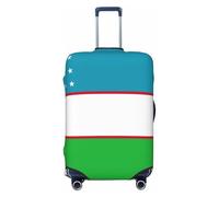 ZTPOWQA Bandiera della Repubblica di Uzbekistan Stampa Lavabile Valigia Copertura Personalizzata Bagagli Protector Viaggio Elastico Anti Graffio, Nero , L