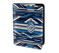 ZTPOWQA Blu Polinesiano Maori Tribal Pattern Stampa Uomini Donne Passaporto Documento di Viaggio Elegante Sicuro Portafoglio Custodia in Pelle Accessorio, Nero , taglia unica