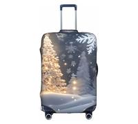ZTPOWQA Buon Natale Stampa Decorativo Viaggio Bagagli Copertura Nascosto Cerniera Valigia Anti Graffio Antipolvere, bianco, L