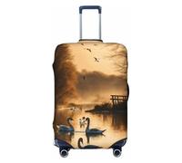 ZTPOWQA Caccia Volare Anatre Selvatiche Stampa Lavabile Valigia Copertura Personalizzata Bagagli Protector Viaggio Elastico Anti Graffio, Nero , S