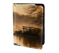 ZTPOWQA Caccia Volare Anatre Selvatiche Stampa Uomo Donna Passaporto Documento di Viaggio Elegante Portafoglio Sicuro Custodia In Pelle, Nero , taglia unica