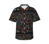 ZTPOWQA Camicia hawaiana leggera da uomo con stampa formula matematica manica corta casual per vacanze estive in spiaggia
