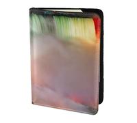 ZTPOWQA Cascate del Niagara Stampa Uomini Donne Passaporto Documenti di Viaggio Elegante Portafoglio Sicuro Custodia in Pelle Accessorio, Nero , taglia unica