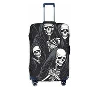 ZTPOWQA Cool Skeleton Print Decorative Travel Bagagli Copertura Nascosto Cerniera Valigia Anti Graffio Antipolvere, bianco, L