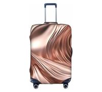 ZTPOWQA Copertura decorativa dei bagagli di viaggio della stampa dell'onda dell'oro rosa ha nascosto le valigie anti graffio antipolvere, bianco, L