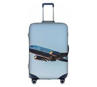 ZTPOWQA Copertura decorativa per bagagli da viaggio con stampa aeroplano volante con cerniera nascosta valigie antigraffio antipolvere, bianco, M