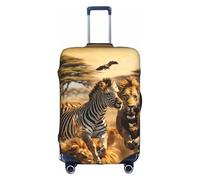 ZTPOWQA Copertura decorativa per bagagli da viaggio con stampa animalier zebrata con cerniera nascosta, antigraffio, antipolvere, bianco, L