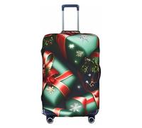 ZTPOWQA Copertura decorativa per bagagli da viaggio con stampa di buon Natale, con cerniera nascosta, antigraffio, antipolvere, bianco, M