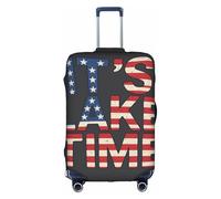 ZTPOWQA Copertura decorativa per bagagli da viaggio con stampa patriottica del lago nascosto valigie antigraffio antipolvere, bianco, L