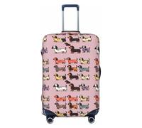 ZTPOWQA Corgi - Copertura per valigia, lavabile, con stampa di un cane, personalizzata, elastica, antigraffio, Nero , L