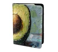 ZTPOWQA Custodia a portafoglio in pelle con stampa avocado per passaporto e documenti di viaggio, elegante e sicuro, Nero , taglia unica