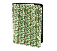 ZTPOWQA Custodia a portafoglio in pelle con stampa cactus verde, per uomo e donna, per passaporto e documenti di viaggio, elegante e sicuro, Nero , taglia unica