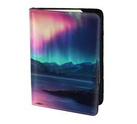 ZTPOWQA Custodia a portafoglio in pelle con stampa Dark Northern Lights per uomo e donna, Nero , taglia unica