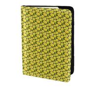 ZTPOWQA Custodia a portafoglio in pelle con stampa giallo limone, per uomo e donna, per passaporto e documenti di viaggio, elegante e, Nero , taglia unica