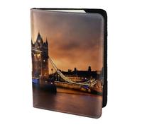 ZTPOWQA Custodia a portafoglio in pelle con stampa "I Love London", per passaporto e documenti di viaggio, elegante e sicura, Nero , taglia unica