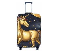 ZTPOWQA Custodia universale elastica per valigia, con stampa unicorno, accessorio da viaggio, Nero , L, Bagaglio a mano