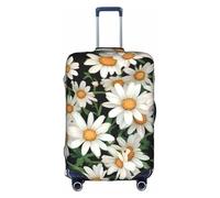 ZTPOWQA Daisy Flower Pattern Print Decorative Travel Bagagli Copertura Nascosta Cerniera Nascosta Valigie Anti Graffio Antipolvere, bianco, L