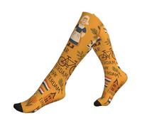 ZTPOWQA Dutch Culture Symbols Map Des Print Travel Running Socks For Men And Women Athletic Socks For Athletes And Long Flights, 1 nero, Taglia unica