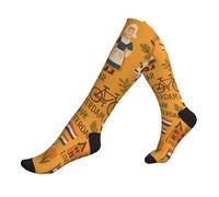 ZTPOWQA Dutch Culture Symbols Map Des Print Travel Running Socks For Men And Women Athletic Socks For Athletes And Long Flights, 2 Nero-2, Taglia unica