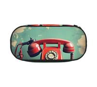 ZTPOWQA England UK - Astuccio portamatite alla moda con stampa telefonica retrò Londra, astuccio funzionale per scuola, viaggi, ufficio, uso pratico, Nero , Taglia unica, Organizer per borse