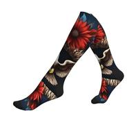 ZTPOWQA Flying Eagle Print Travel Running Socks per uomini e donne calzini sportivi per atleti e lunghi voli, 2 Nero-2, Taglia unica