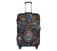 ZTPOWQA Gears Clock Bronze Century Print Decorative Travel Bagagli Copertura Nascosta Cerniera Nascosta Valigie Anti Graffio Antipolvere, bianco, S