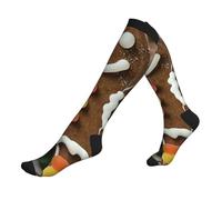 ZTPOWQA Gingerbread Man Candy Print Travel Running Socks For Men And Women Athletic Socks For Athletes And Long Flights, 3 nero, Taglia unica