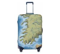 ZTPOWQA Grecia Mappa Stampa Lavabile Valigia Copertura Personalizzata Bagagli Protector Viaggio Elastico Anti Graffio, Nero , M