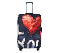 ZTPOWQA I Love You Parole con Cuori Stampa Decorativo Viaggio Bagagli Copertura Nascosta Cerniera Nascosta Valigie Anti Graffio Antipolvere, bianco, S
