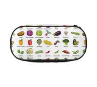 ZTPOWQA Introduzione di varie verdure stampa astuccio alla moda portapenne funzionale scuola viaggio ufficio uso convenienza, Nero , Taglia unica, Organizer per borse