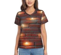 ZTPOWQA Lights Hit The Brick Wall Print Top estivo da donna - Casual ma elegante manica corta poliestere pullover camicie, Nero , L