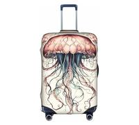 ZTPOWQA Meduse Modello Stampa Decorativo Viaggio Bagagli Copertura Nascosto Cerniera Valigie Anti Graffio Antipolvere, bianco, XL