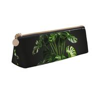 ZTPOWQA Monstera Deliciosa Banana Palm Print Teenagers Pencil Case Grande Capacità Alta Organizer Bag Scuola Daily Essentials