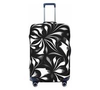 ZTPOWQA Nero e Bianco Modelli Stampa Lavabile Valigia Copertura Personalizzata Bagagli Protector Viaggio Elastico Anti Graffio, Nero , S