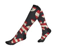 ZTPOWQA Patriotic Lake Print Travel Running Socks per uomini e donne calzini sportivi per atleti e lunghi voli, 3 nero, Taglia unica